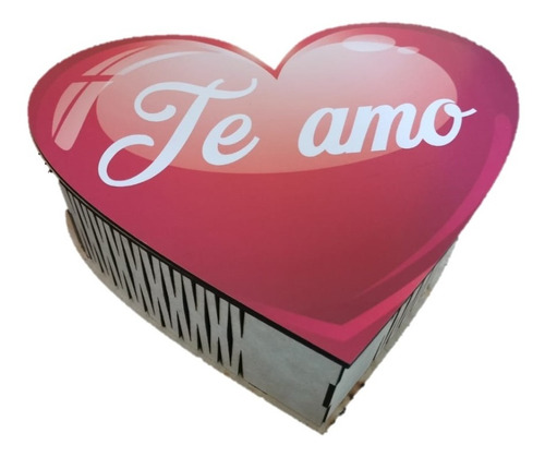 Caja Corazón Mdf Personaliza Frase