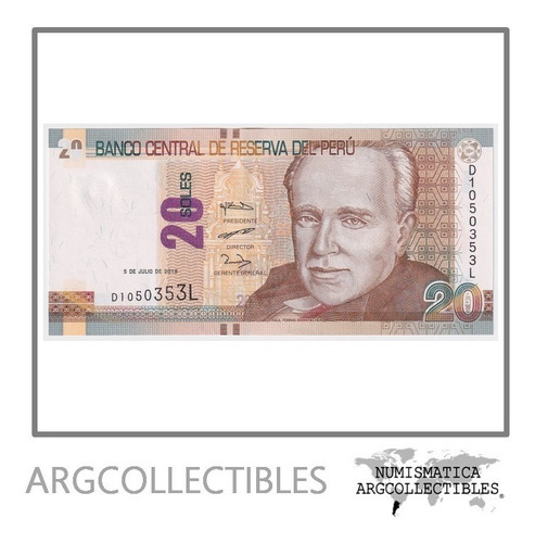 Peru Billete 20 Soles 2018 P-193 Unc