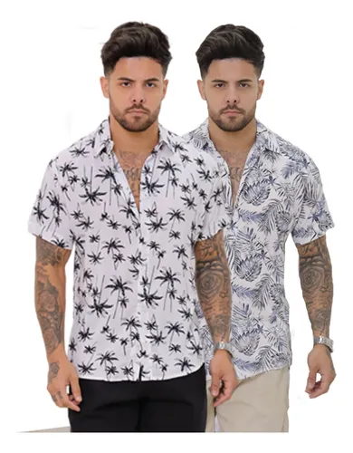Camisa floral de store botao masculina