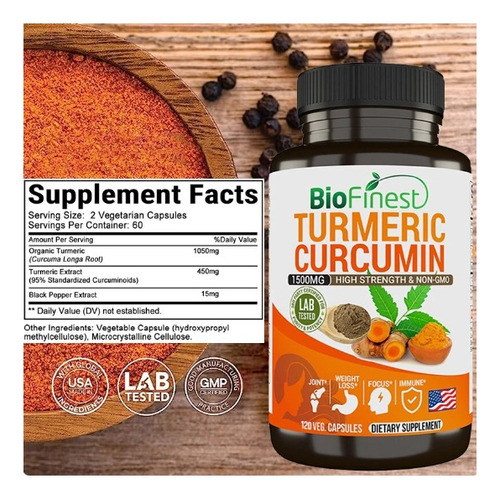 Balincer Glucosamina Condoitrina Msm + Curcuma Turmeric 120c