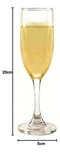 Copa Flauta Cristal Champaña 210ml 12 Piezas Color Cristal