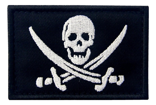 Bandera De Pirata Parche De Velcro De Moral Militar Bla...