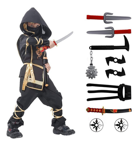 Disfraz Ninja De Halloween Para Nios Con Accesorios Incluido