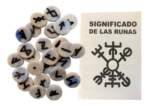 Imagen 3 de 5 de Runas Vikingas Artesanales + Guia + Paño Campo Del Sol