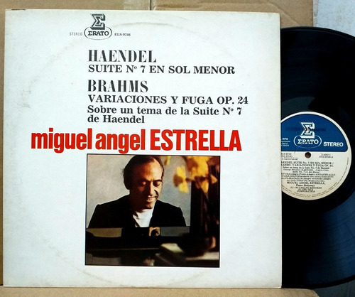 Miguel Angel Estrella - Haendel, Brahms - Lp Año 1984 Piano