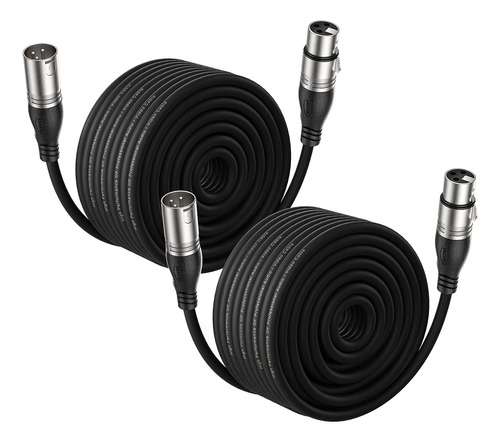 Pack De Cables Xlr Ebxya E10 Negro 30m C/u, 2 Pcs