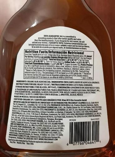 Imagen 2 de 2 de Miel De Agave Orgánica 44oz Member En - kg a $54990
