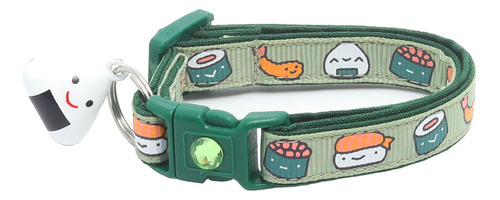 Collar De Sushi Para Gato Con Campana Onigiri, Tamano Grande