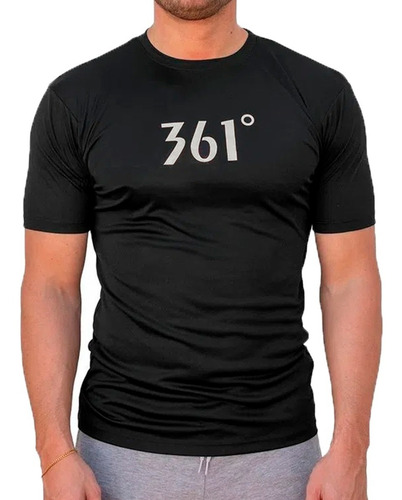 Remera 361° Running Hombre  Classic Men Negro-plata Cli