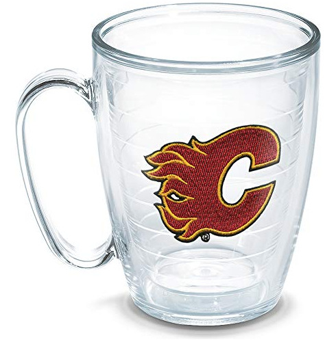 Nhl Calgary Flames Emblema Taza De 16 Oz Clara