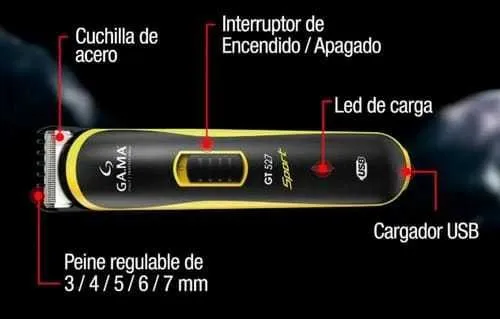 Corta Pelo Gama Gt 527 Sport Usb Recargable Cuotas sin inter s