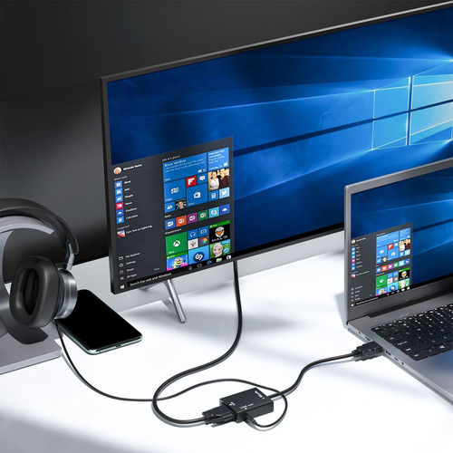 Conversor De Video Hdmi A Vga + Audio, 1080p. Boleta/factura