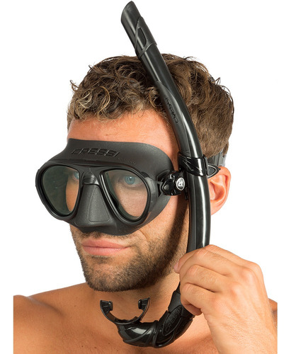 Kit Máscara Pesca Sub Calibro E Snorkel Corsica Flex Cressi