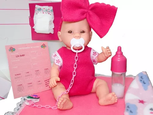 Boneca Reborn Pequena Bebê Reborn Chupeta Fralda Mamadeira