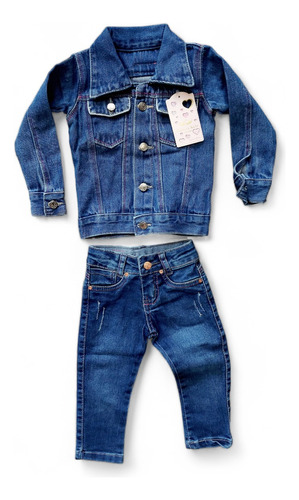 Jaqueta Jeans + Calça Jeans Infantil Bebê Menina