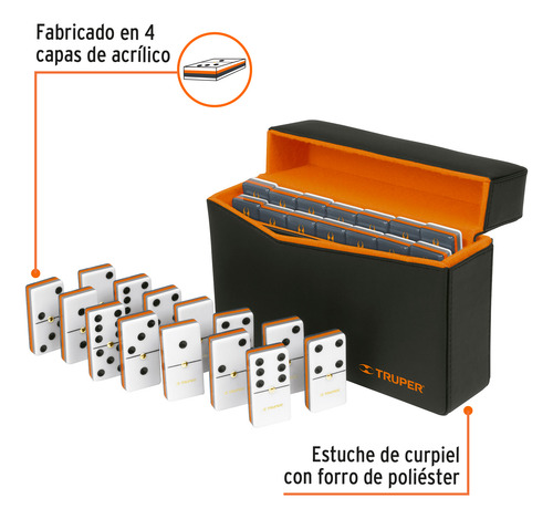 Juegos De Mesa, Domino + Dados + Baraja Española, Truper