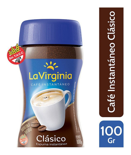 Cafe Instantaneo La Virginia Clasico Espuma Sin Tacc X 100gr