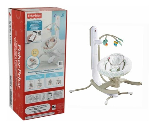 Cuna Mecedora Fisher Price Smart Connect 4 En 1 Color Beige Lunares