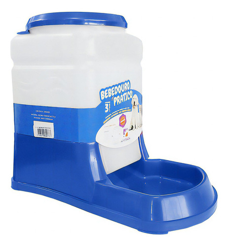 Bebedouro Automático Para Cães E Gatos Prático Alvorada 3lts Cor Azul