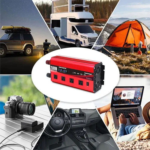 Inversor De Corriente 2500 W 12 V A 110 V Con Pantalla Lcd