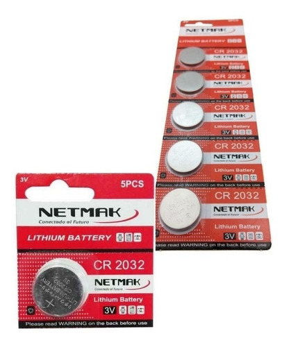 Blister De 5 Pilas, 3v Motherboard Cr 2032 Netmak Nm-cr 2032