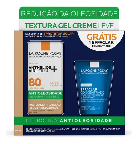 Kit Protetor Solar Facial Anthelios Airlicium 2.0 Fps80 40G + Eff...