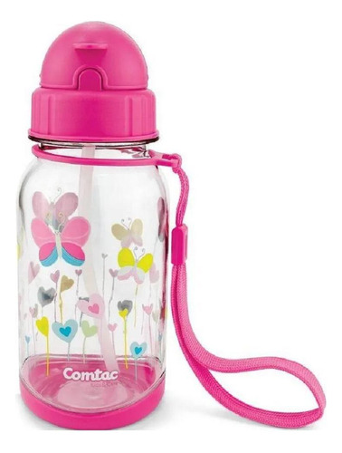 Copo Tritan Com Canudo Borboleta 400ml 18m+ - Comtac Kids