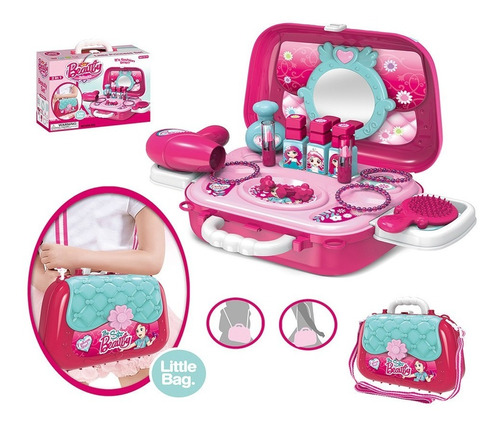 Kit Belleza 2 En 1 Maleta Juguete Didactico Niña Educativo