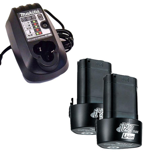 Kit 2 Baterias Íons Lítio 12v 1.3ah Bl1014 Makita E Carrega