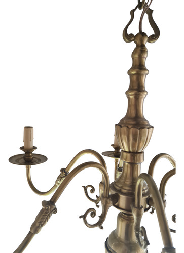 Colgante Antiguo Estilo Holandes 6 Luces Bronce Florentino
