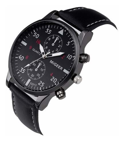 Relógio Masculino Migeer Pulseira De Couro Militar Esporte.