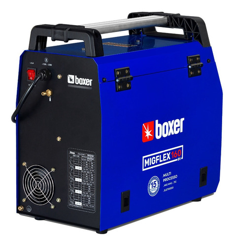Imagem 4 de 7 de Inversor Solda Mig Flex 160bv Multi Processos Bivolt Boxer - Solda Com E Sem Gas - Eletrodo - Acompanha Tocha Mig 3 Mts