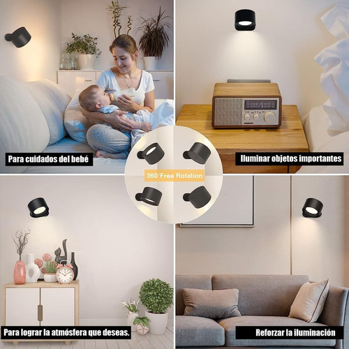 Imagen 3 de 10 de Lampara De Pared Inalámbrica. ¡ No Mas Cables !