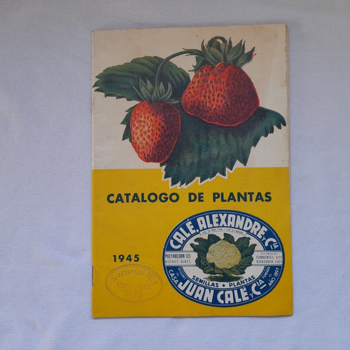 Antiguo Catalogo De Plantas Casa Juan Cale, 1945. Vivero