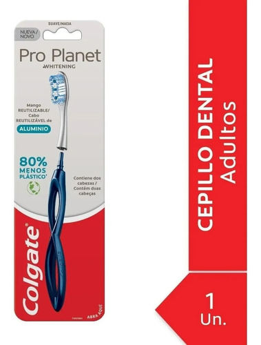 Cepillo Dental Kit Colgate Proplanet Sustentable Con Mango Aluminio Reutilizable Y 2 Cabezales 80% Menos Plastico