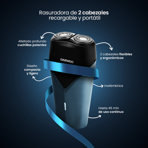 Kit Depiladora Corporal Inalámbrica Recargable 3 En 1 Dw-dgs2 + Rasuradora Eléctrica Recargable Portátil Usb 2 Cabezales Dw-rs1