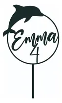 Comprar Cake Topper Adorno Torta - Delfin Con Nombre Adorno Torta