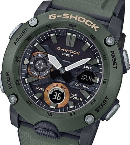 Relogio Casio G-shock Carbon Core Guard Verde Ga-2000-3adr