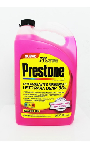 Anticongelante Y Refrigerante Rosa Listo Para Usar Prestone 