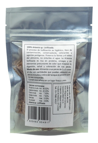 Imagen 5 de 6 de 2 Artemia Liofilizada 6g Y 2 Tubifex Premium 13g Liofilizado