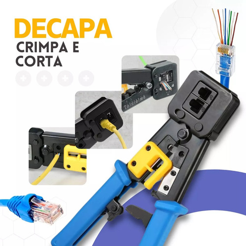 Crimpador Rj45 Rj12 Rj11 Ethernet Cabo Rede Conector Vazado