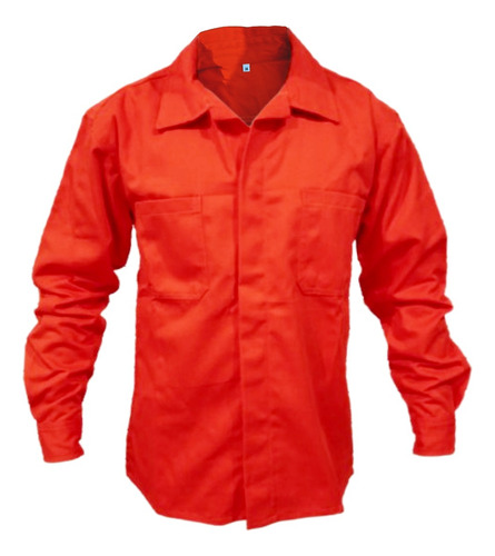 Camisa Industrial Gabardina 100% Algodón Naranja Mod-si02