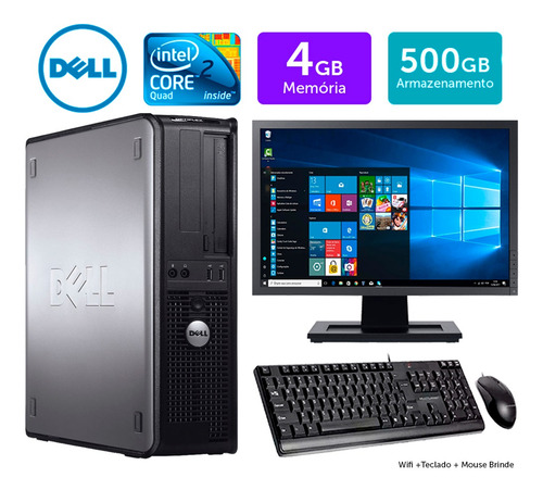 Imagem 1 de 5 de Cpu Barato Dell Optiplex Int C2quad 4gb 500gb Mon19w Brinde