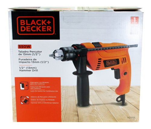 Taladro Rotomartillo Vvr 550w 1/2  Hd555 Black And Decker