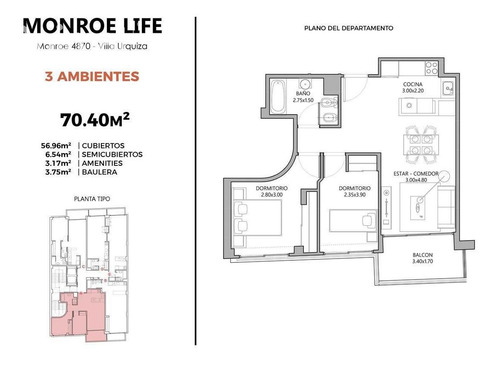 Imagen 21 de 24 de Excelente 3 Ambientes A Estrenar En Villa Urquiza, Piscina, Sum Y Gym