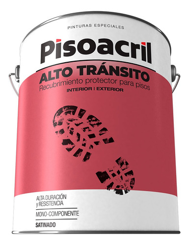 Pisoacril Pintura Para Pisos De Alto Tránsito X 4 Lt.