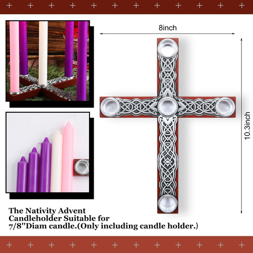 Candelador De Adviento De Navidad Corela De Madera Rústica