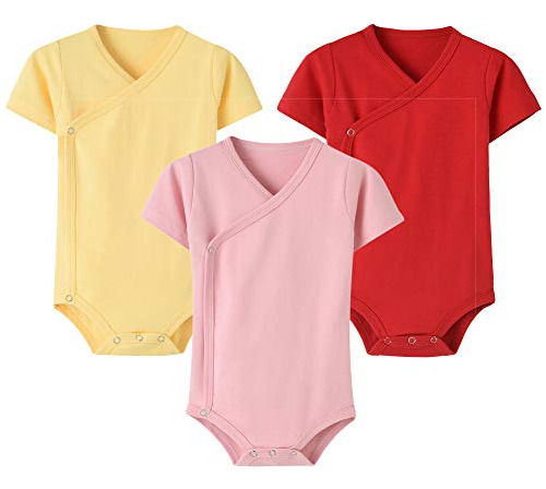 Baby Boys Girls 3-pack Body De Encaje Lateral De Algodón De 