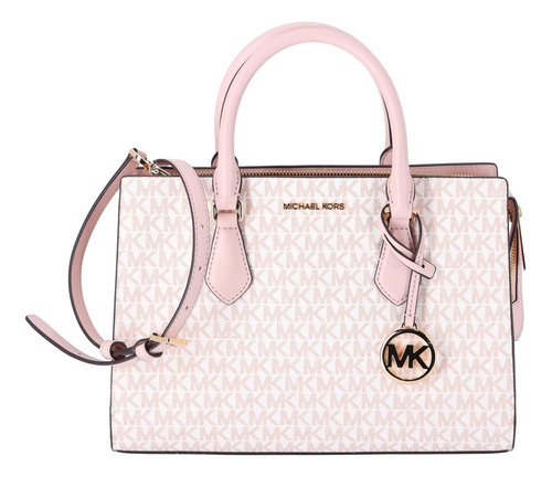 Cartera Satchel Michael Kors Sheila Optical White Rose Gold