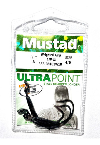 Anzuelo Mustad Ultra Point Off Set Lastrado 38101w18 V/med